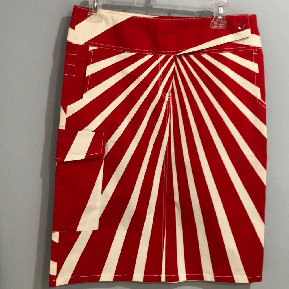 Jean Charles de Castelbajac Red Cream Stripped Skirt Women’s Size 44
